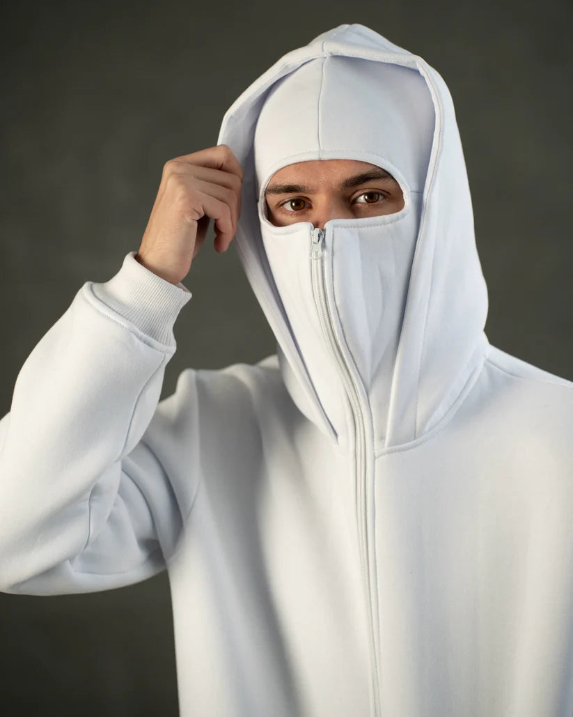 Layered Double Zip Balaclava Hoodie - Stylish & Comfortable | Threadshade