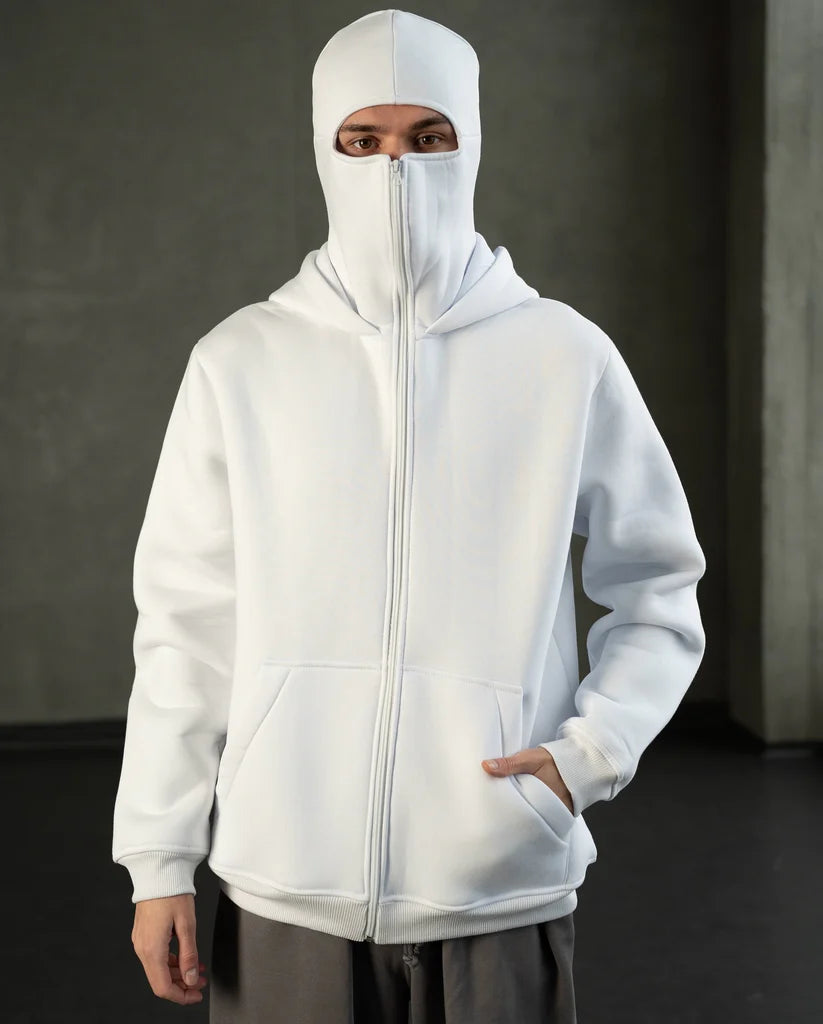 Layered Double Zip Balaclava Hoodie - Stylish & Comfortable | Threadshade