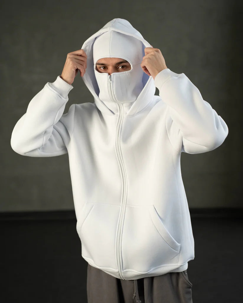 Layered Double Zip Balaclava Hoodie - Stylish & Comfortable | Threadshade