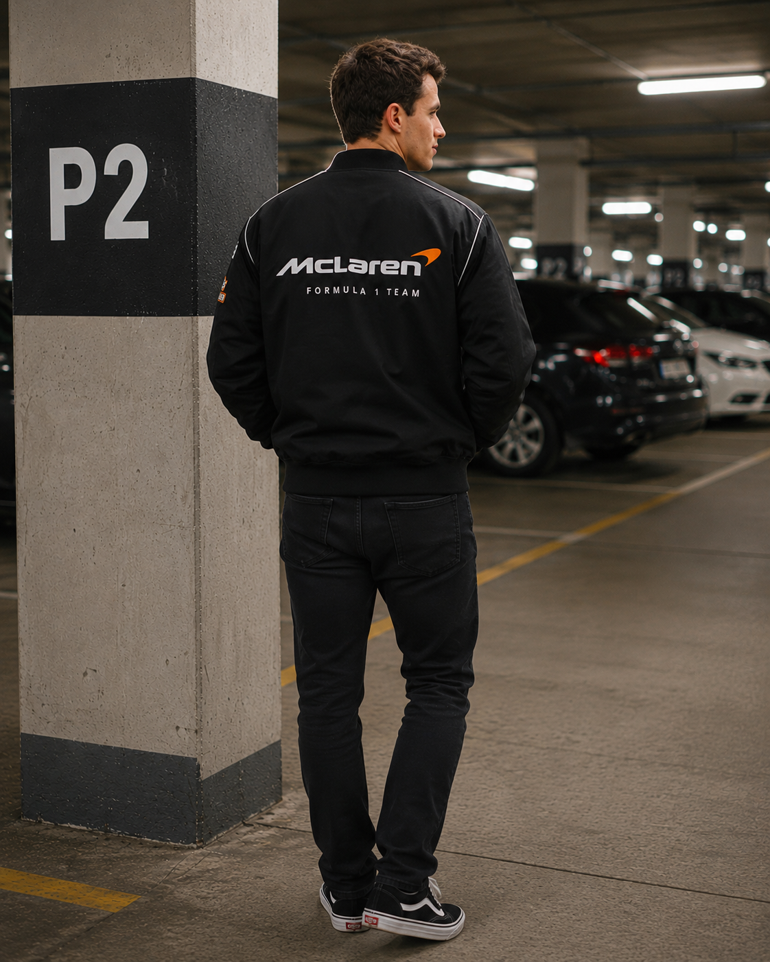 Back view of McLaren Formula 1 Racing Jacket for Men