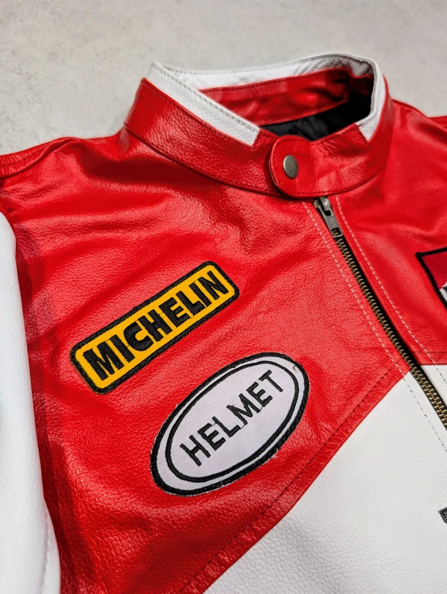 Marlboro Leather Jacket – Retro Racing Biker Style