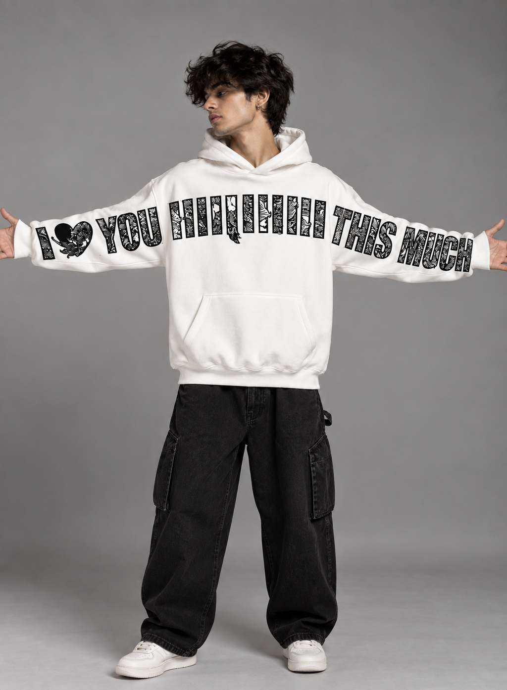 I LOVE YOU THIS MUCH Oversized Hoodie