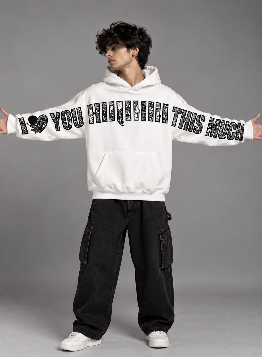 I LOVE YOU THIS MUCH Oversized Hoodie